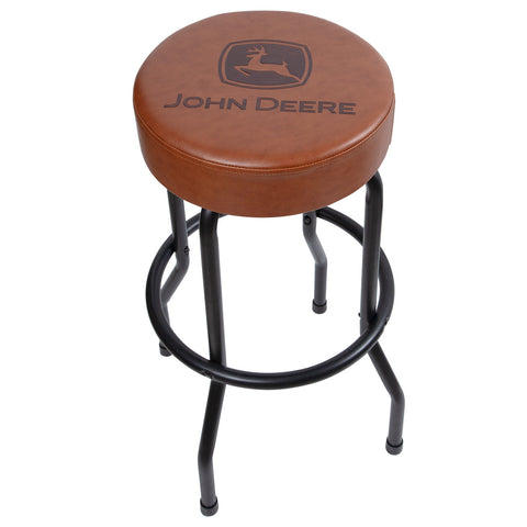 Green or Brown Top Garage Stool with Black Legs