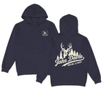 Navy John Deere Trade Mark Deer Print Fleece Hoodie