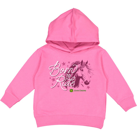 Toddler Hot Pink Born To Ride Hoodie