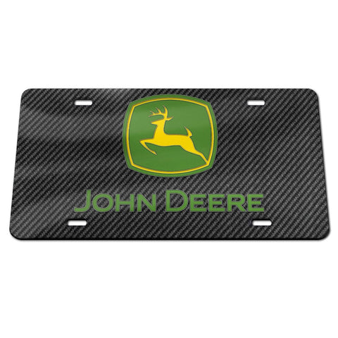 Black Carbon Fiber John Deere Trade Mark License Plate