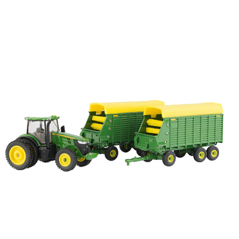 1/64 7290R Tractor with Forage Wagons