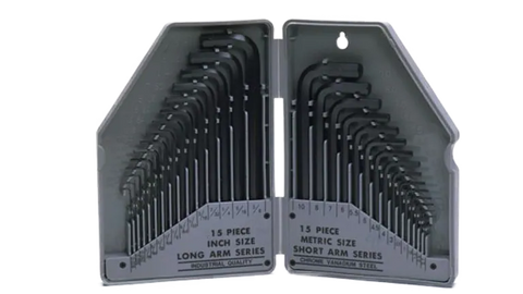 30-piece SAE and Metric Hex Wrench Set
