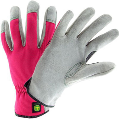 Cowhide Glove Spandex Back-Ladies