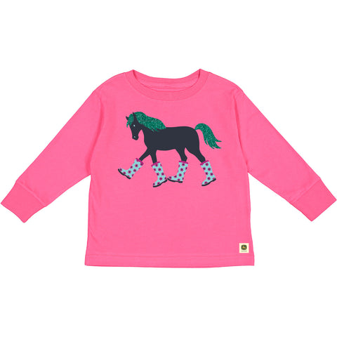 Toddler Boots Horse Long Sleeve Tee