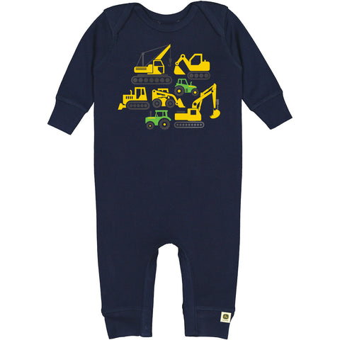 Infant Construction Icons Long Sleeve Romper