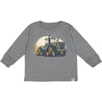 Toddler Heather Gray Tractor Long Sleeve Tee
