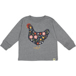 Toddler Heather Gray Hen Long Sleeve Tee