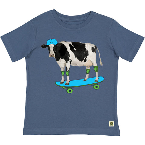 Toddler Skateboarding Cow Tee