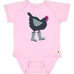 Infant Boots Chicken Short Sleeve Bodysuit